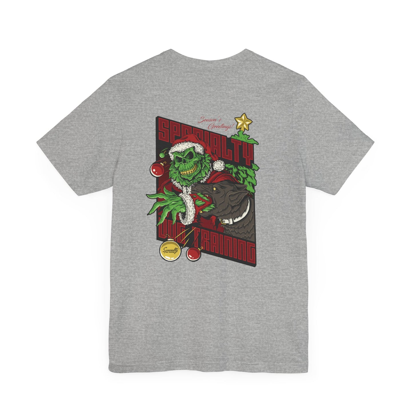 Holiday Grinch Decoy - Unisex Jersey Short Sleeve Tee (Back Print)