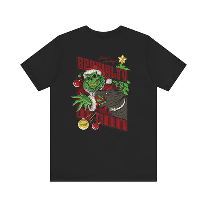 Holiday Grinch Decoy - Unisex Jersey Short Sleeve Tee (Back Print)