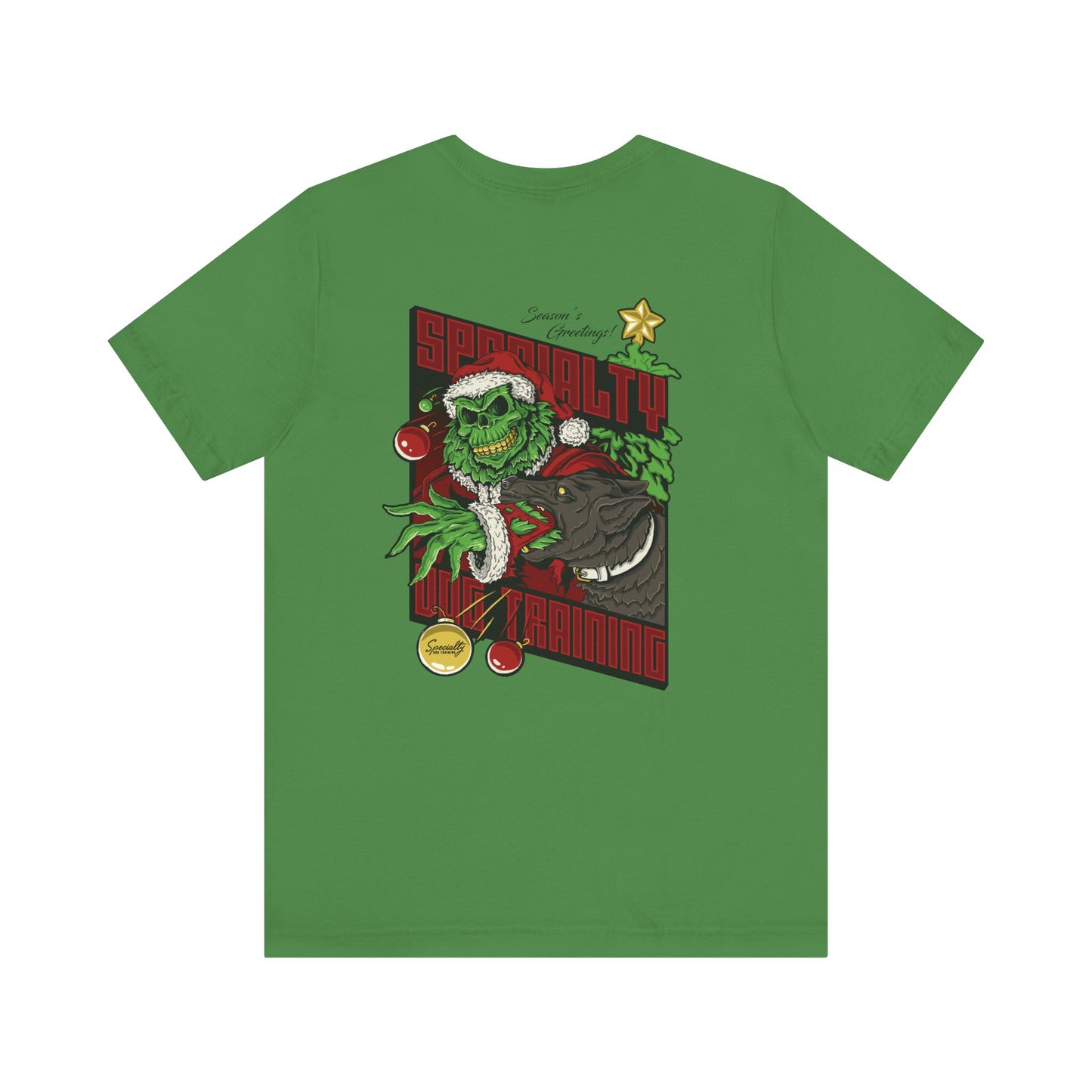 Holiday Grinch Decoy - Red - Green - Grey - Unisex Jersey Short Sleeve Tee (Back Print)