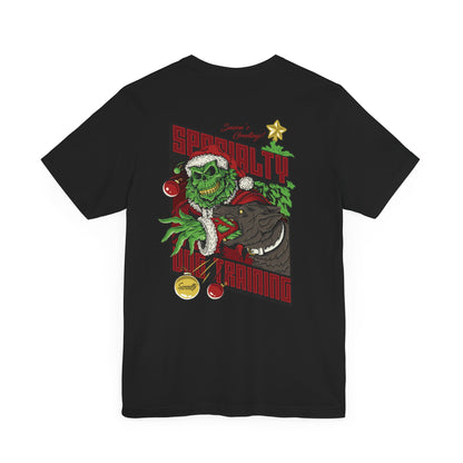 Holiday Grinch Decoy - Unisex Jersey Short Sleeve Tee (Back Print)