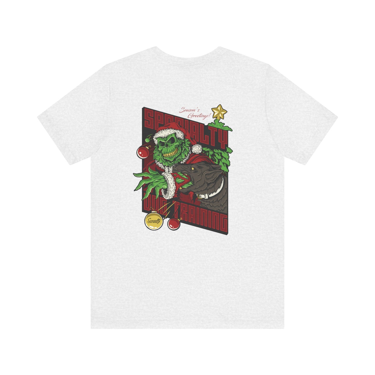 Holiday Grinch Decoy - Unisex Jersey Short Sleeve Tee (Back Print)