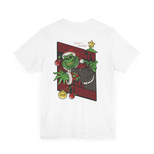 Holiday Grinch Decoy - Unisex Jersey Short Sleeve Tee (Back Print)