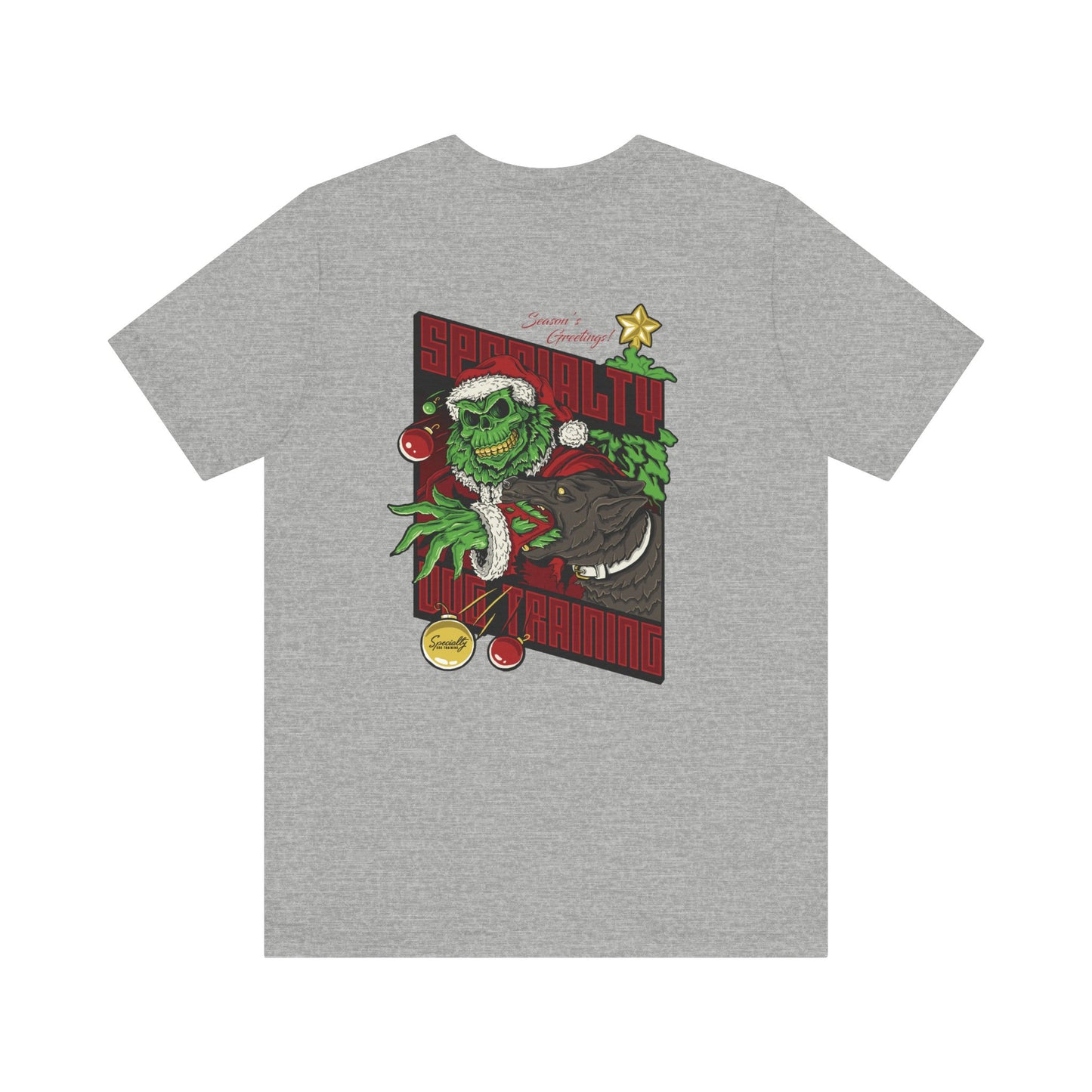 Holiday Grinch Decoy - Unisex Jersey Short Sleeve Tee (Back Print)