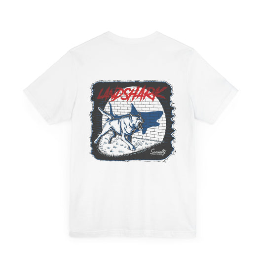 Landshark - White - Unisex Jersey Short Sleeve Tee (Back Print)